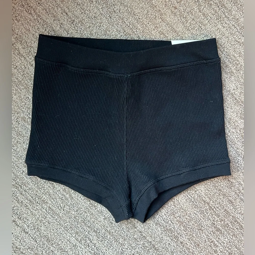Offline by Aerie Ribbed High Rise Bike Shorts Black S NWT - Picture 2 of 5